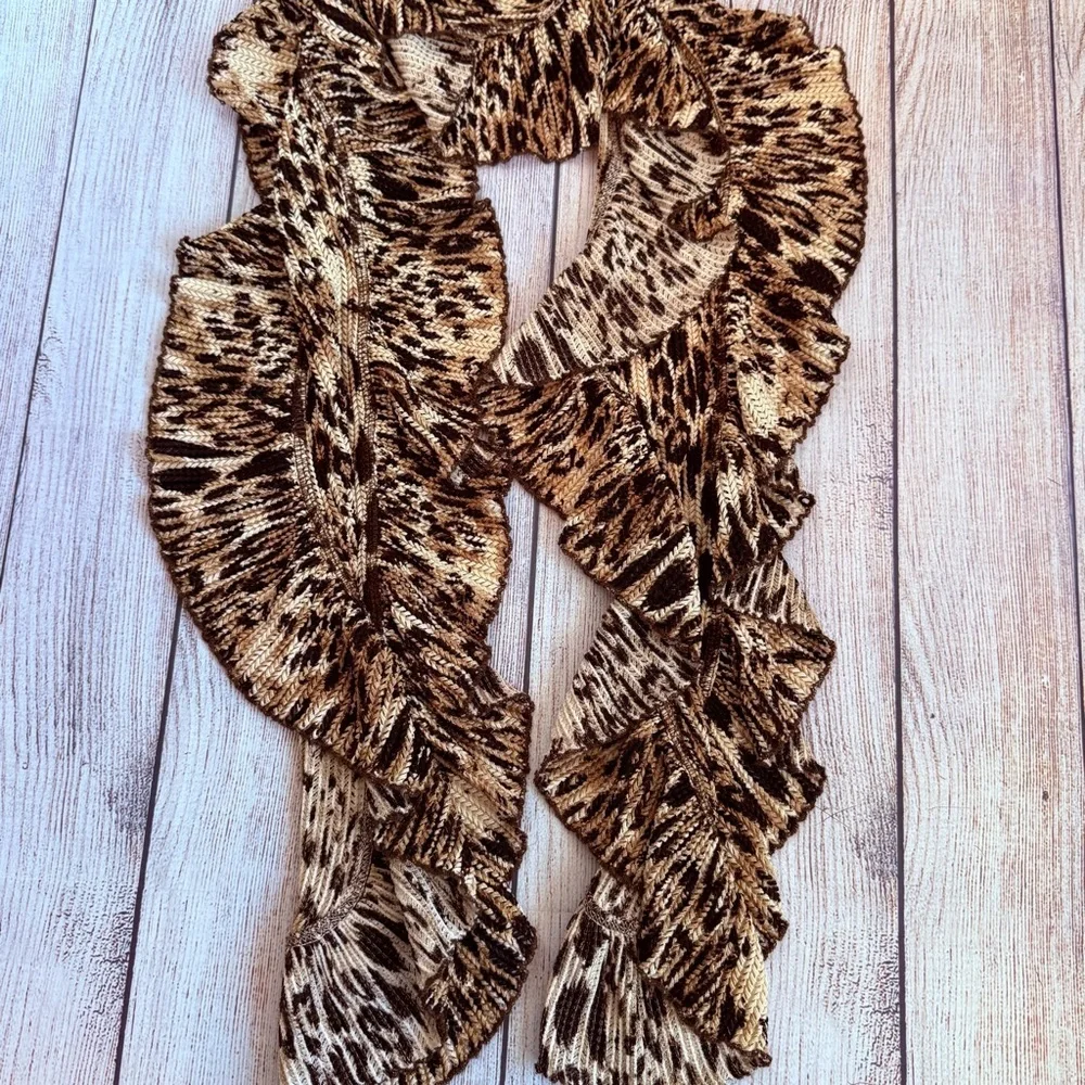 CHICO’S Animal Print Ruffle Scarf
